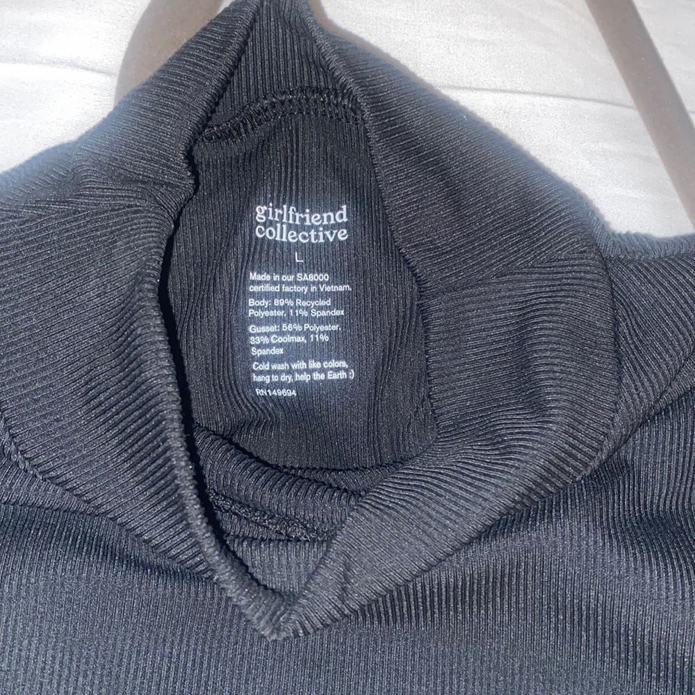 Girlfriend collective navy blue Longsleeve bodysuit - Large